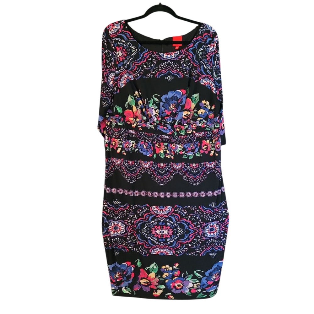 Melrose brightly colored floral midi dress - 20W.       G63
